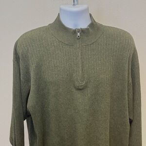 Cutter & Buck Sweater Sz XL 1/4 Zip Ribbed Dadcore Grandpacore Business Casual
